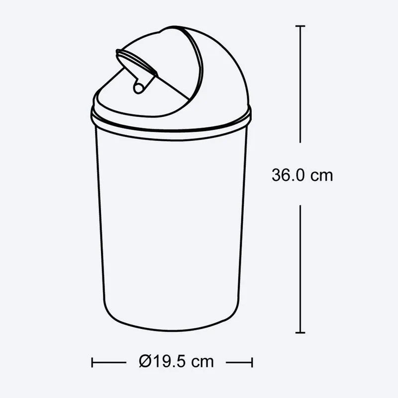 Papelera Tapa Móvil de 5 Litros de Rimax - Pa´la house