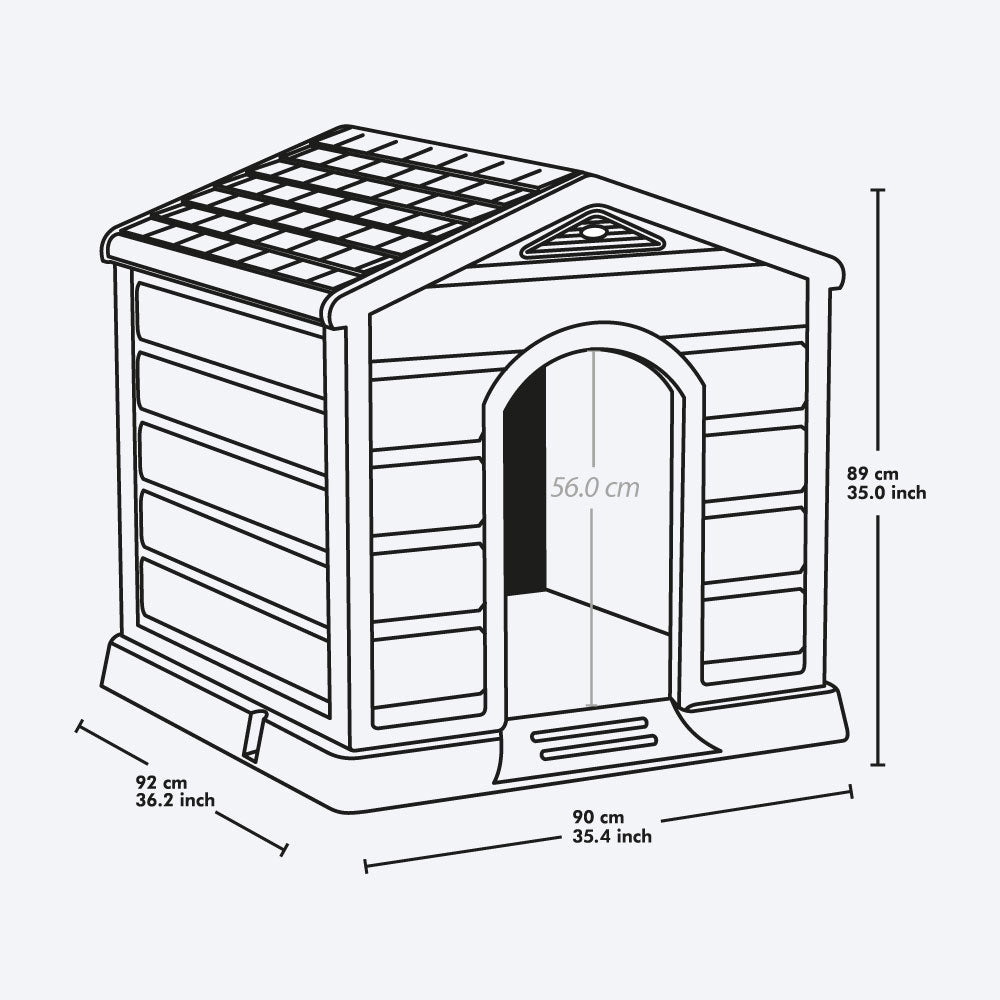 Casa para perros de razas medianas y grandes. Gris hielo/Terracota