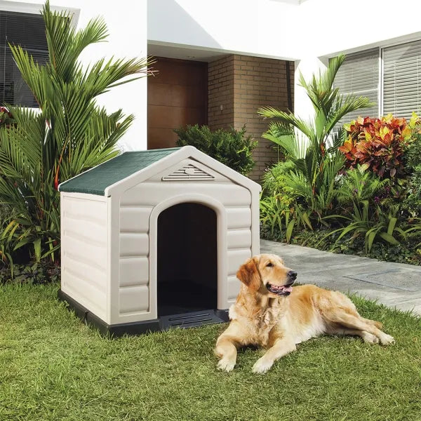 Casa para perros de razas medianas y grandes. Gris hielo/Terracota