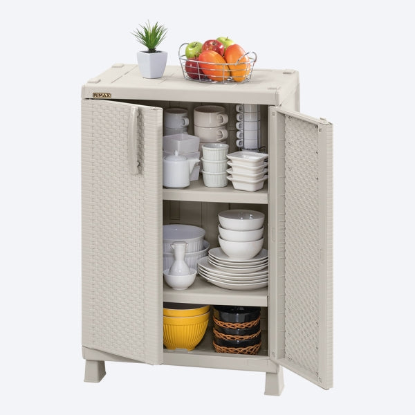 Armario mediano de apariencia Rattan color Taupe de Rimax - Pa´la house