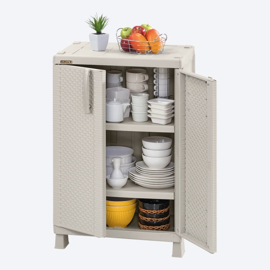 Armario mediano de apariencia Rattan color Taupe de Rimax - Pa´la house