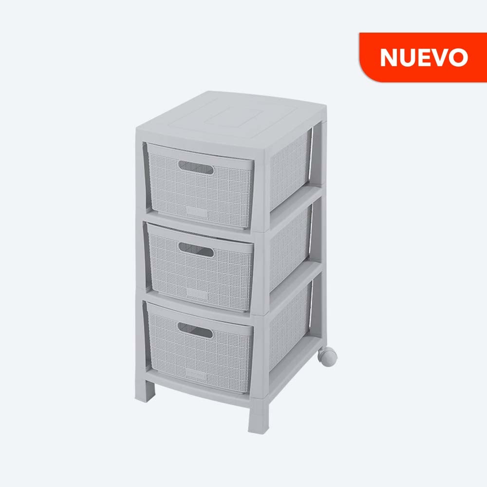 Cajonero apariencia Fique de 3 gavetas de Rimax