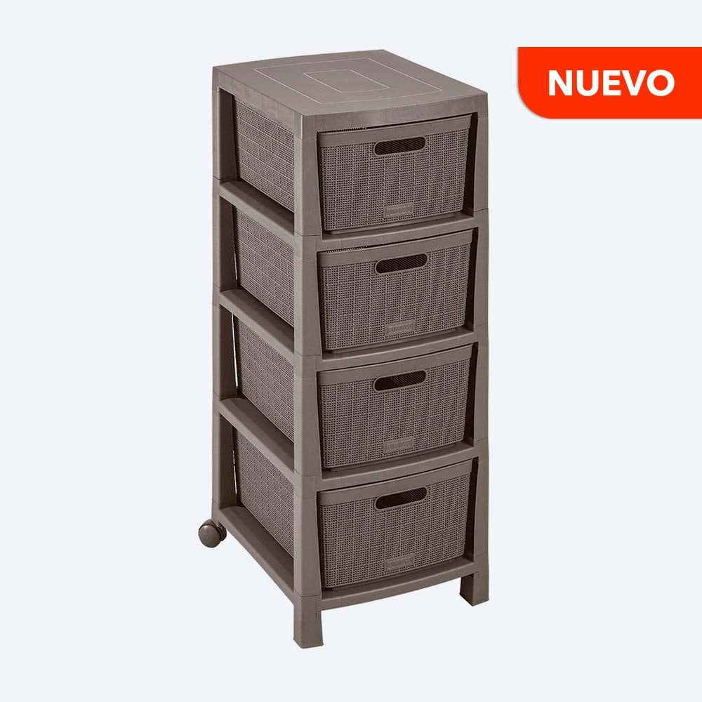 Cajonero apariencia Fique de 4 gavetas de Rimax