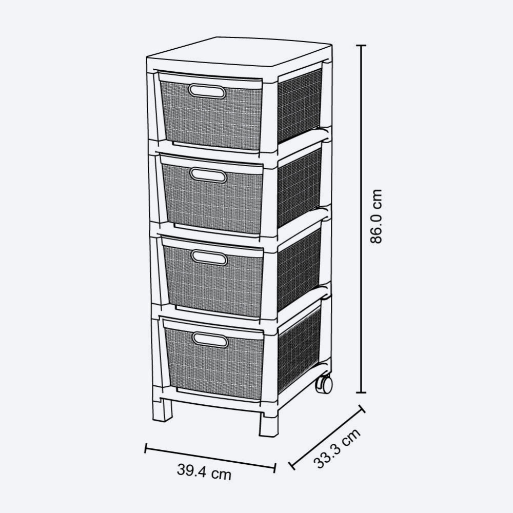 Cajonero apariencia Fique de 4 gavetas de Rimax