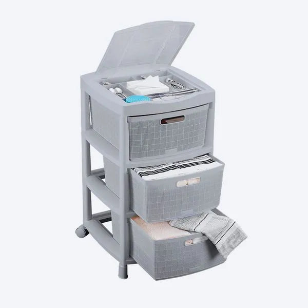 Gavetero Fique con 3 gavetas y tapa organizadora de Rimax