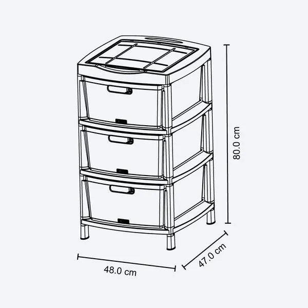 Gavetero Fique con 3 gavetas y tapa organizadora de Rimax