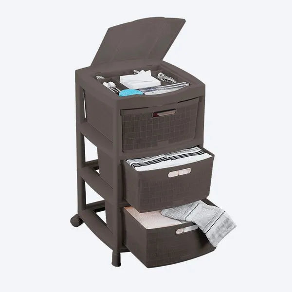 Gavetero Fique con 3 gavetas y tapa organizadora de Rimax
