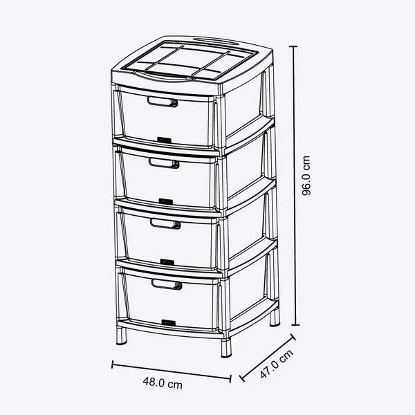 Gavetero Fique con 4 gavetas y tapa organizadora de Rimax