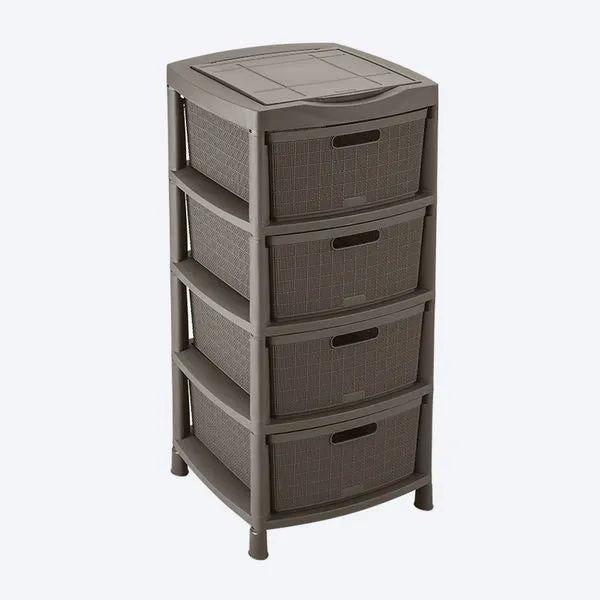 Gavetero Fique con 4 gavetas y tapa organizadora de Rimax