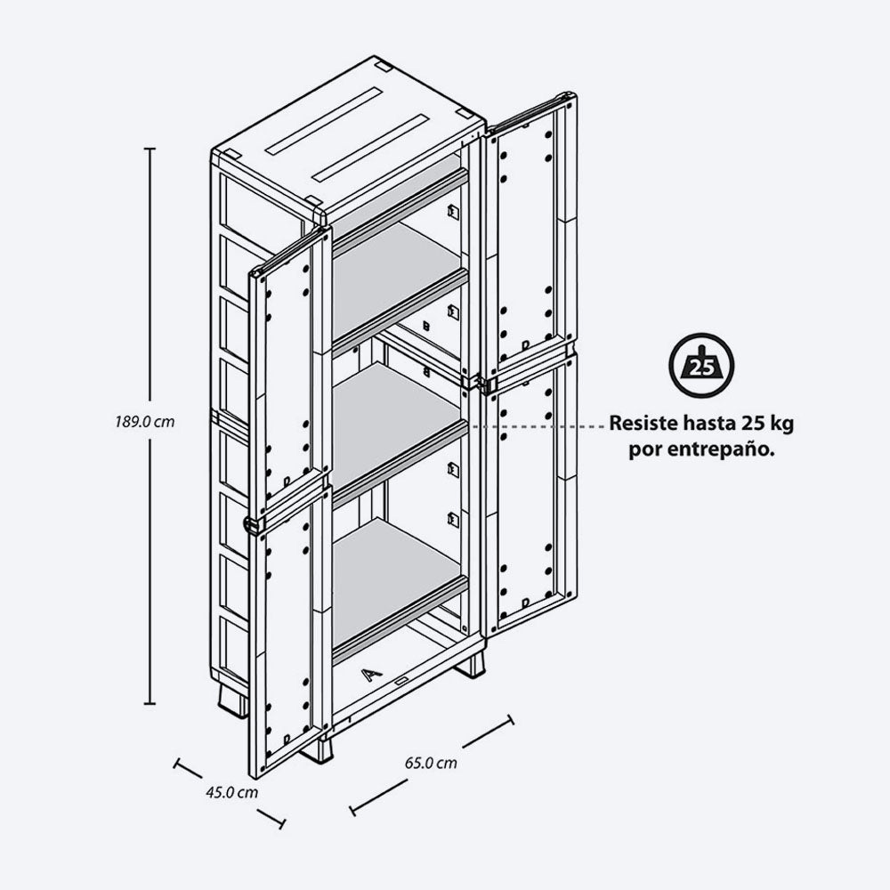 Armario grande de apariencia Rattan de Rimax. - Pa´la house