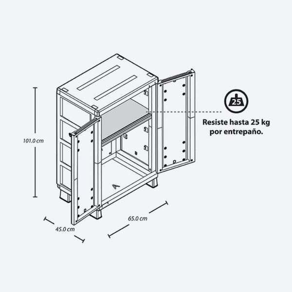 Armario mediano de apariencia Rattan color Wengue de Rimax - Pa´la house