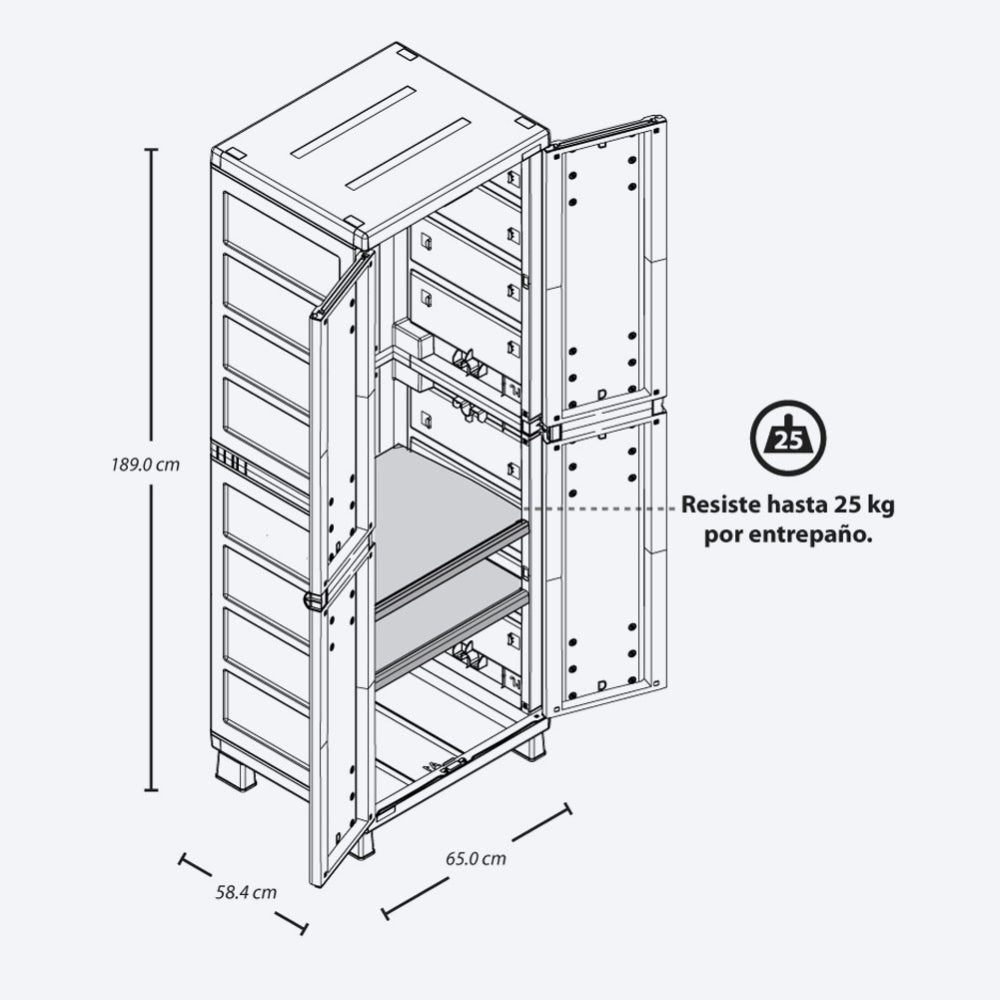 Armario para ropa Rattan Taupe de Rimax - Pa´la house