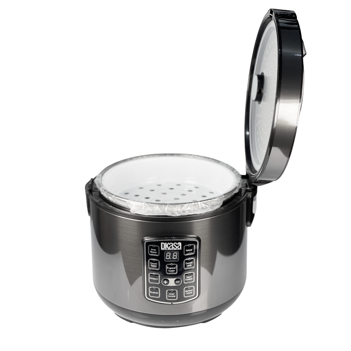 Olla Arrocera Premium Multifuncional 1.8 Litros Dkasa en color moderno para cocina
