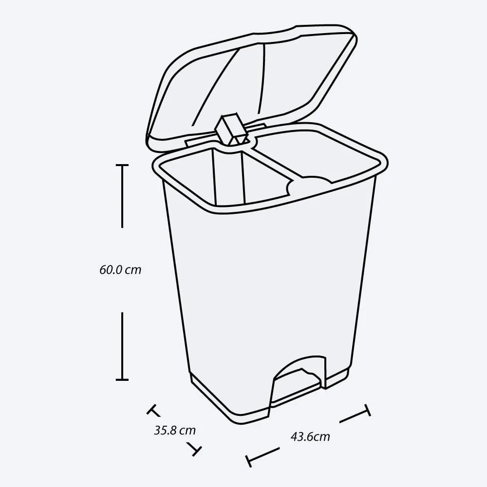 Basurero pedal 60 Litros doble de Rimax