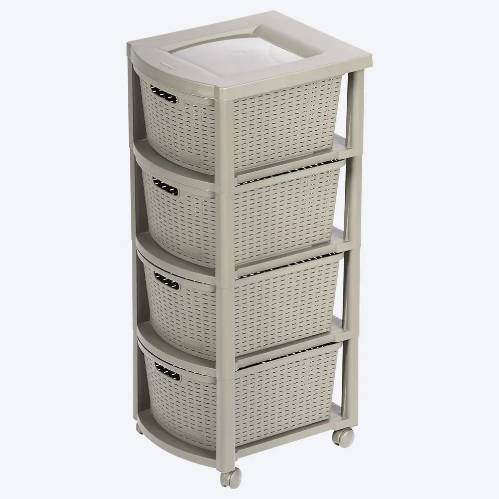 Cajonero Apariencia Rattan 4 Gavetas Altas