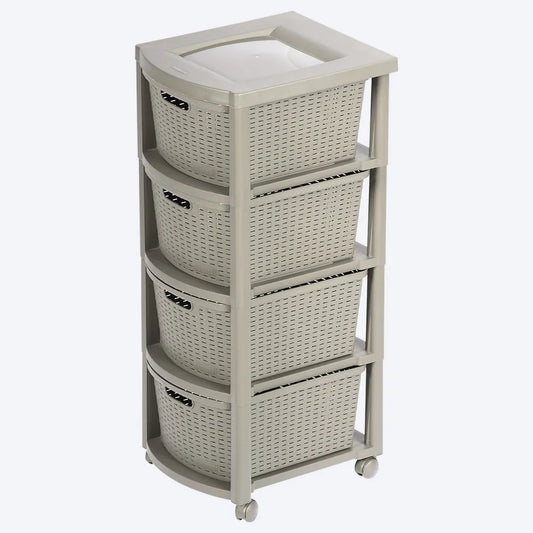 Cajonero Apariencia Rattan 4 Gavetas Altas