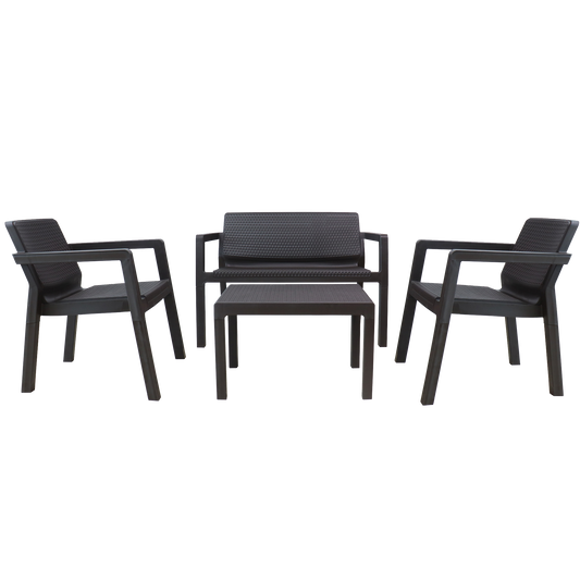 Juego de sala Cóndor color wengue de Colplast. - Pa´la house