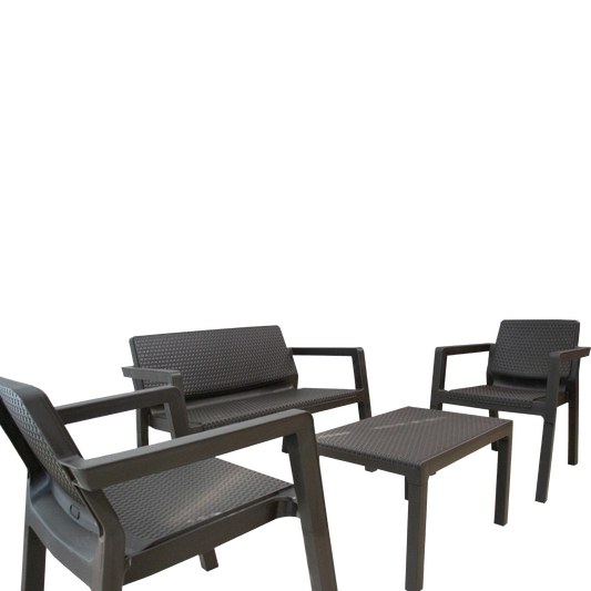 Juego de sala Cóndor color wengue de Colplast. - Pa´la house