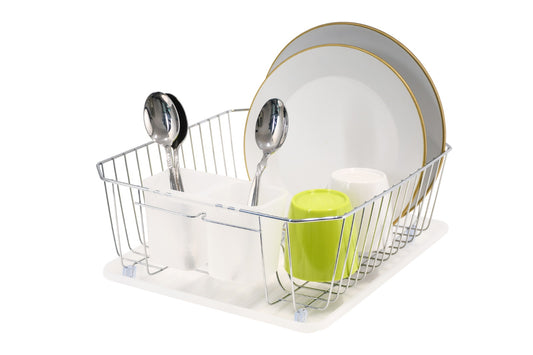 Set escurridor metálico de 3 piezas, blanco. - Pa´la house