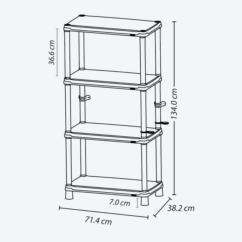 Estante multifuncional sólido de 15 pulgadas con 4 niveles de Rimax - Pa´la house