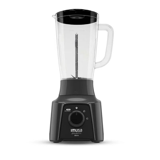 Licuadora Powermix de 2 velocidades negra con vaso plástico de Imusa. - Pa´la house