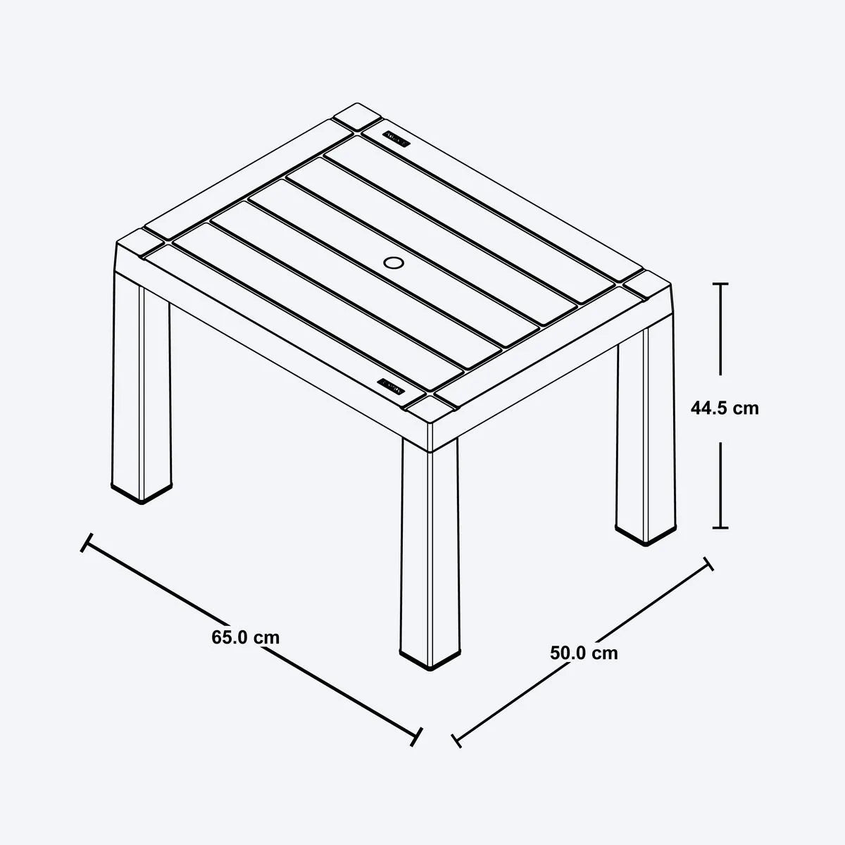Mesa auxiliar rectangular Barú de Rimax