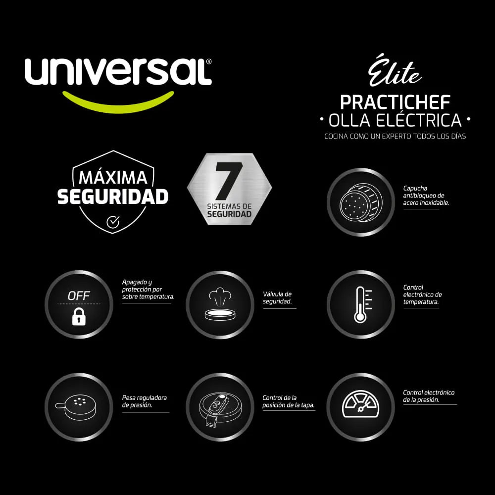 Olla de presión eléctrica multifuncional Practichef 4.2 lts UNIVERSAL