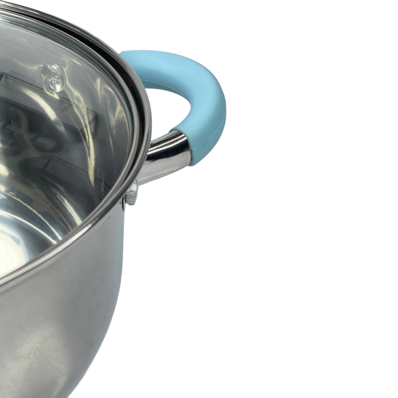 Olla en acero inox de 22cms con tapa de vidrio de Behome - Pa´la house