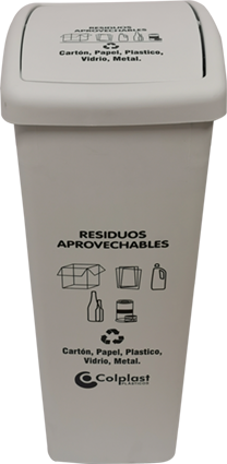 Papelera 55 LT tapa plana de Colplast. - Pa´la house