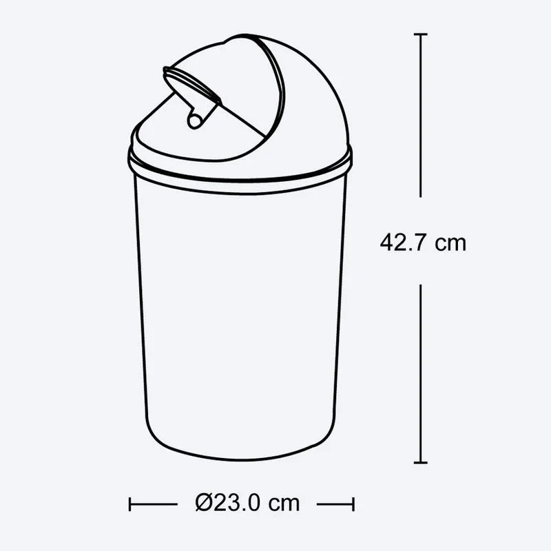 Papelera Tapa Móvil de 10 Litros metalizada de Rimax - Pa´la house
