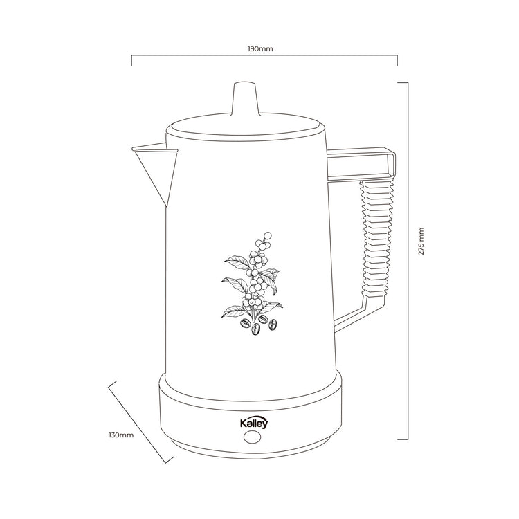 Cafetera Blanca Kalley 6 Tazas – Práctica y Elegante - Pa´la house