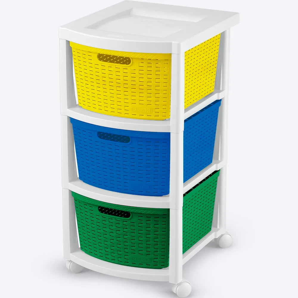 Cajonero Apariencia Rattan 3 Gavetas