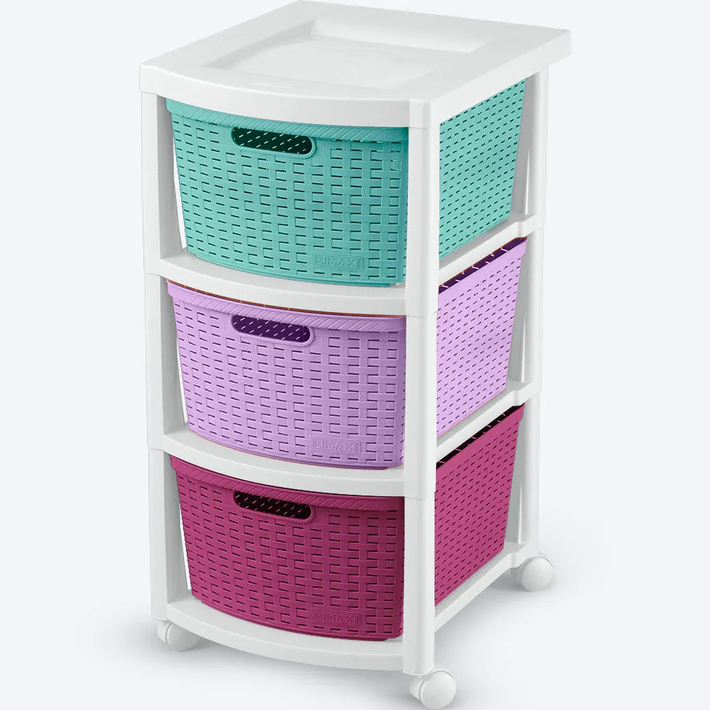 Cajonero Apariencia Rattan 3 Gavetas