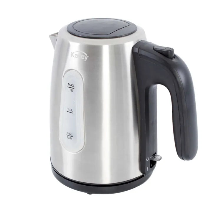 Hervidor de agua en acero inox de 1.5 litros marca Kalley.