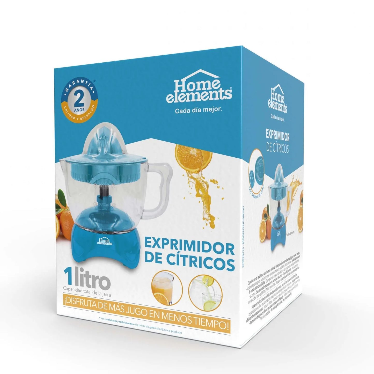 Exprimidor de jugo de 1 litro de Home Elements.