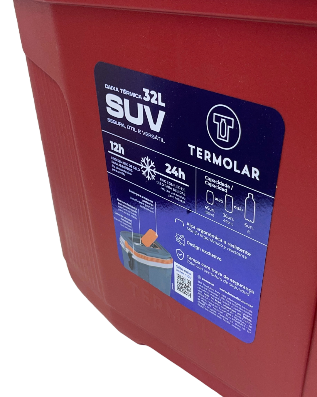 Nevera de 32 litros roja de Termolar.