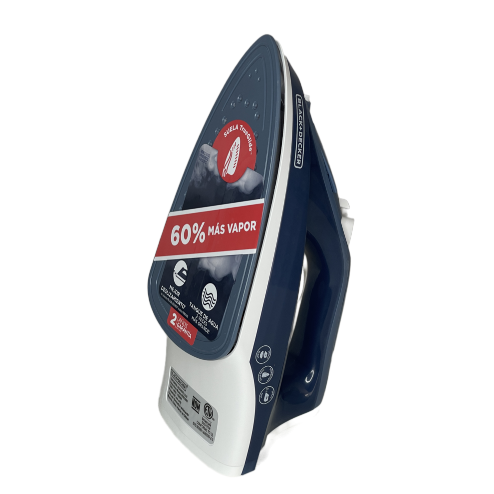 Plancha Trueglide Colors de Black & Decker con tiro de vapor.