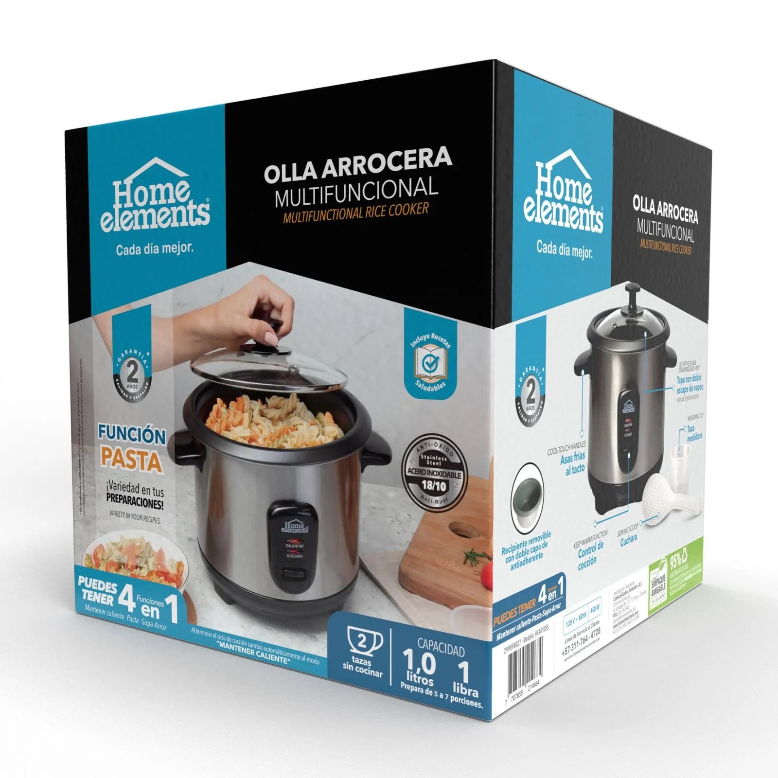 Olla Arrocera 1 Litro Acero Inoxidable de Home Elements - Pa´la house