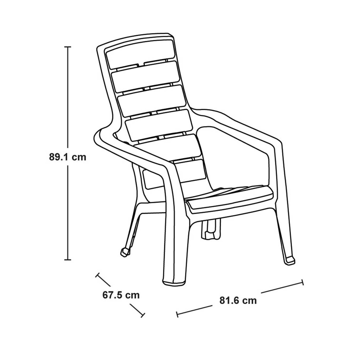 Silla Playera Barú con brazos de Rimax.