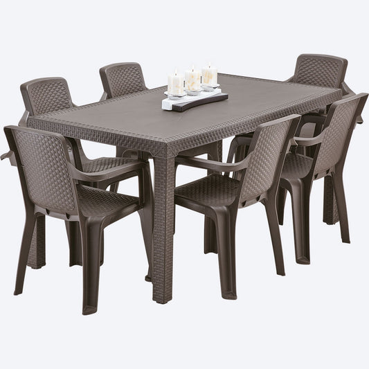 Mesa familiar Eterna color wengue de Rimax