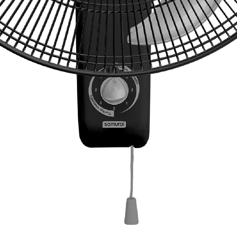 Ventilador de pared Turbo Metallic negro de Samurai.