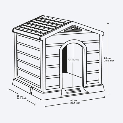 Casa para perros de razas medianas y grandes. Gris hielo/Terracota