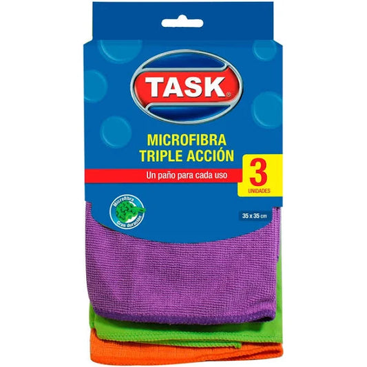 Set x 3 paños de microfibra Task