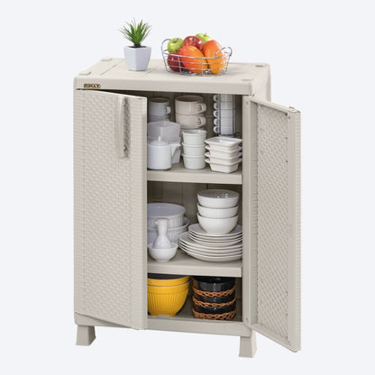 Armario mediano de apariencia Rattan color Taupe de Rimax - Pa´la house