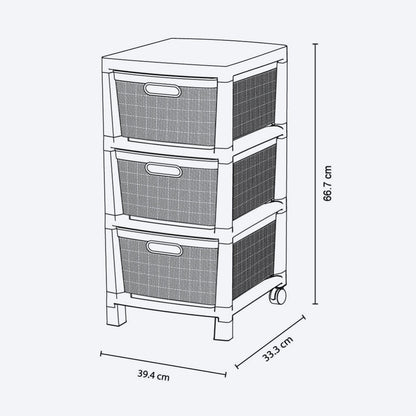 Cajonero apariencia Fique de 3 gavetas de Rimax