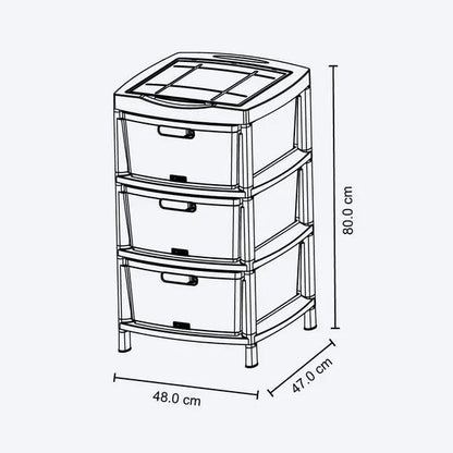 Gavetero Fique con 3 gavetas y tapa organizadora de Rimax