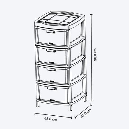 Gavetero Fique con 4 gavetas y tapa organizadora de Rimax