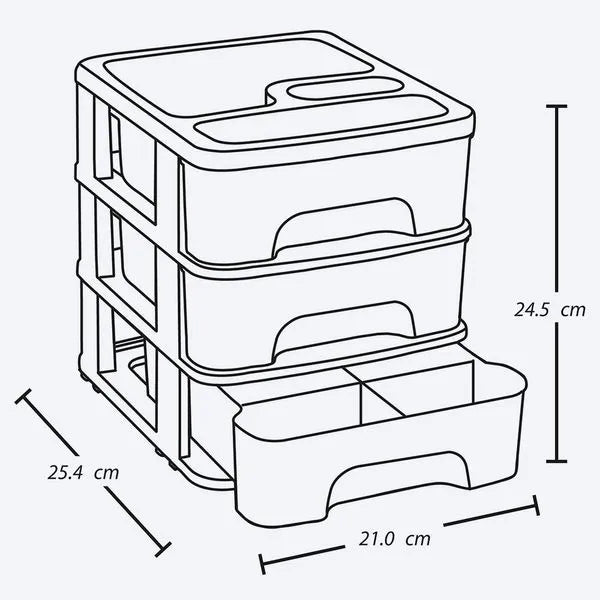 Gavetero pequeño con 3 gavetas de Rimax - Pa´la house