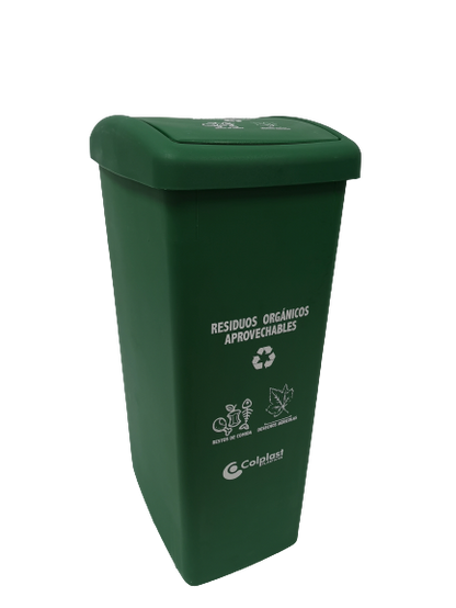 Papelera de 55 litros tapa plana de Colplast.