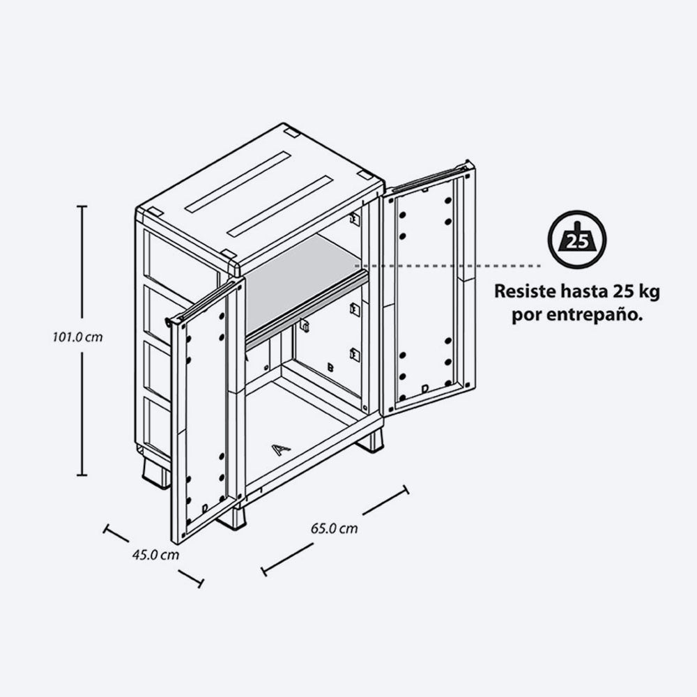 Armario mediano Barú color Taupe de Rimax - Pa´la house